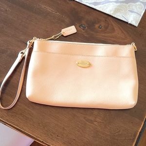 Coach Wristlet clutch light pink peach